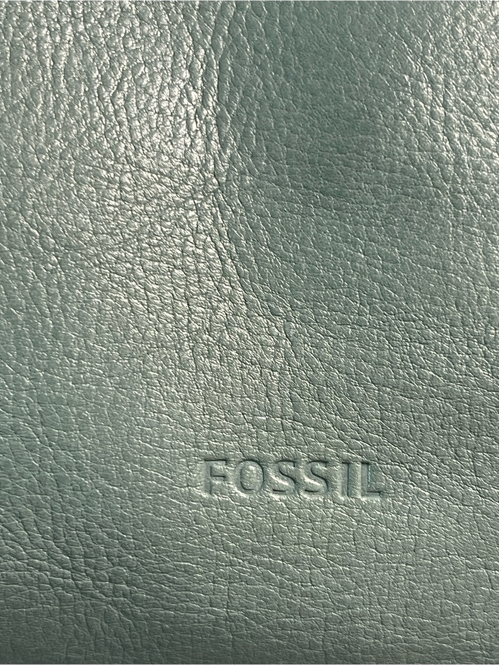 Fossil Green and Black Leather Tote with Cream Trim - Picture 2 of 15